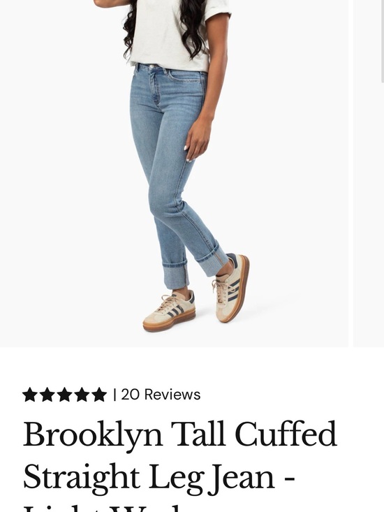Amalli Talli Denim - Brooklyn Tall Cuffed Straight Leg Jeans - Light Wash
